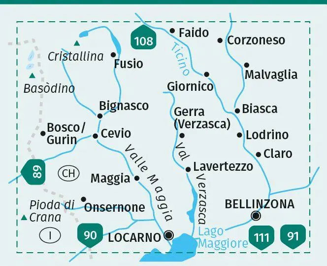 Bild: 9783991219804 | KOMPASS Wanderkarte 110 Valle Maggia, Val Verzasca 1:40.000 | Gefalzt