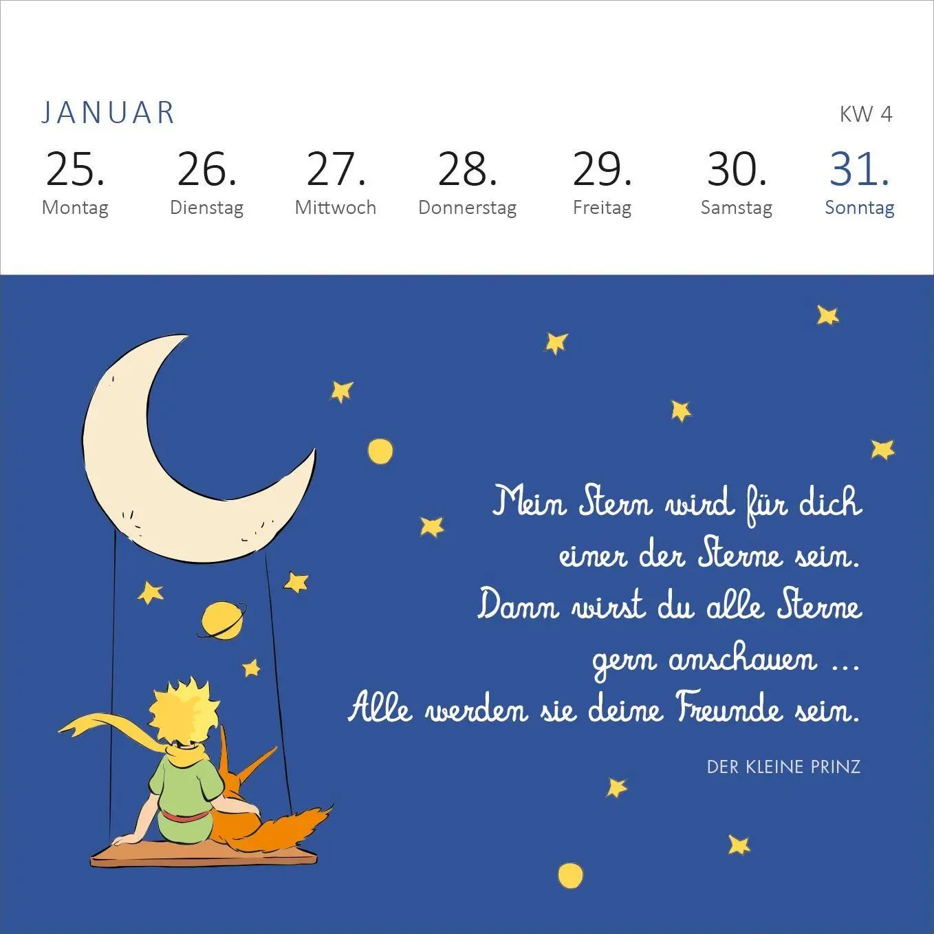 Bild: 4014489139904 | Mini-Wochenkalender Der Kleine Prinz 2027 | Antoine de Saint-Exupéry