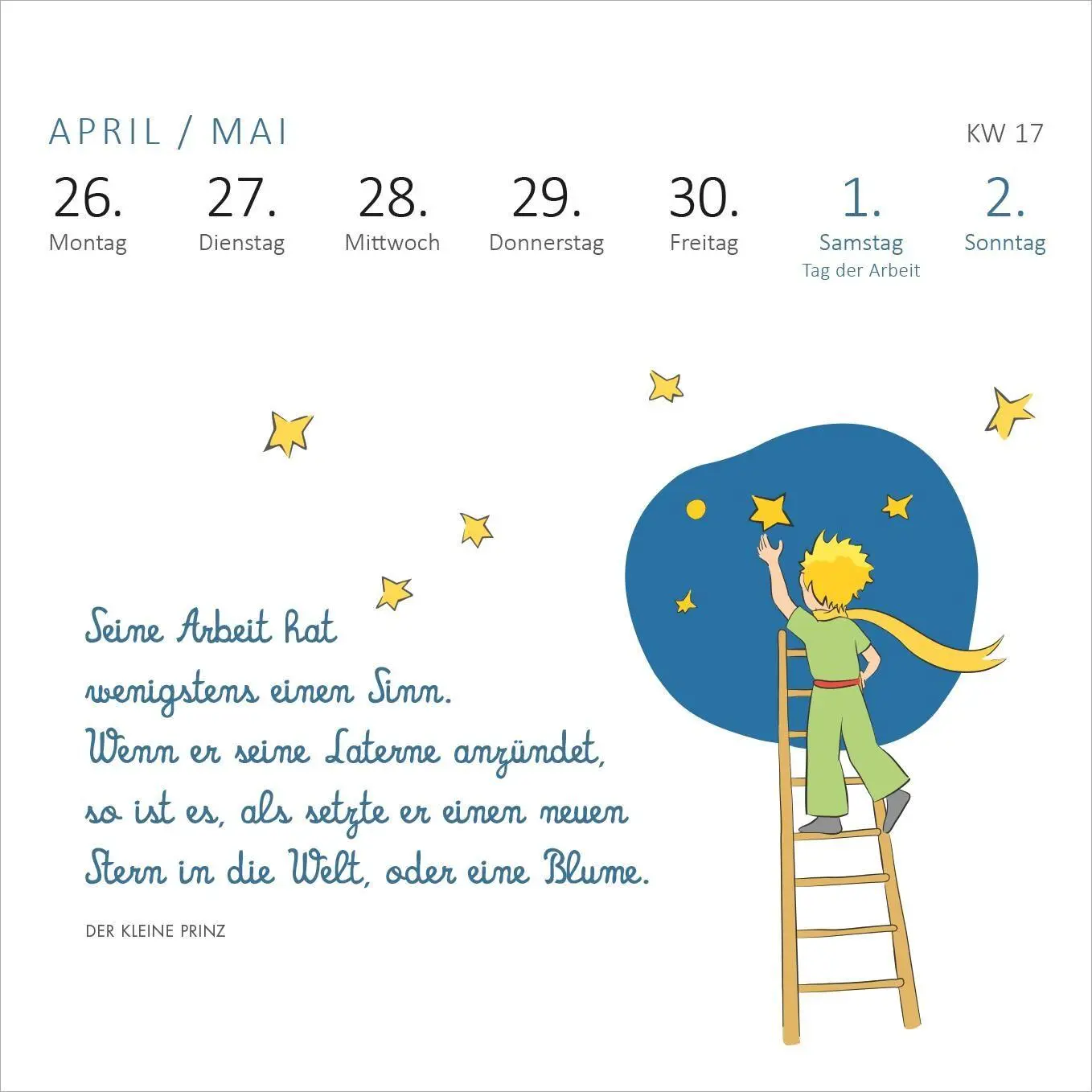 Bild: 4014489139904 | Mini-Wochenkalender Der Kleine Prinz 2027 | Antoine de Saint-Exupéry