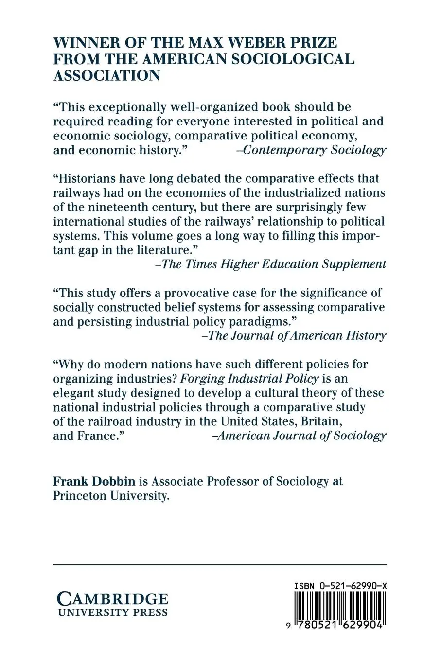 Rückseite: 9780521629904 | Forging Industrial Policy | Frank Dobbin (u. a.) | Taschenbuch | 2006