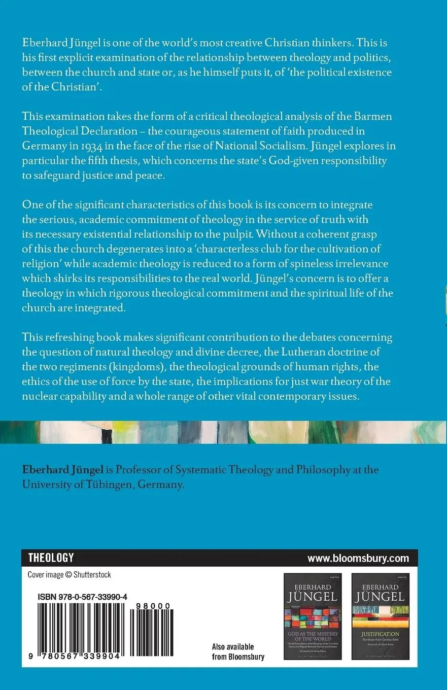 Rückseite: 9780567339904 | Christ, Justice and Peace | Toward a Theology of the State | Jungel