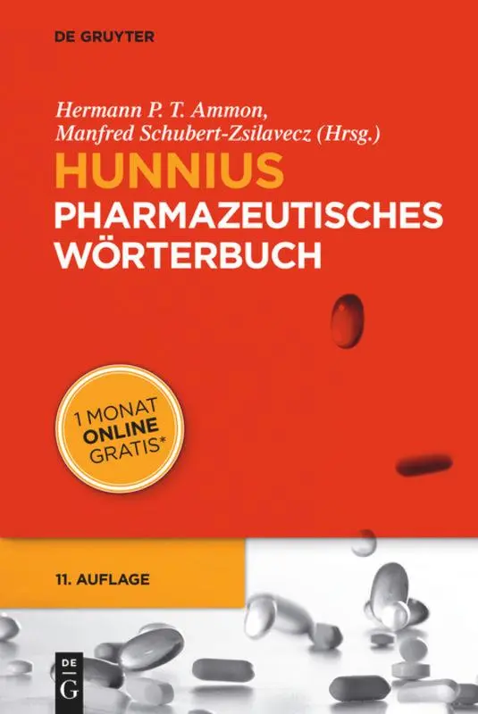 Cover: 9783110309904 | Hunnius Pharmazeutisches Wörterbuch | Hermann P. T. Ammon (u. a.) | XV