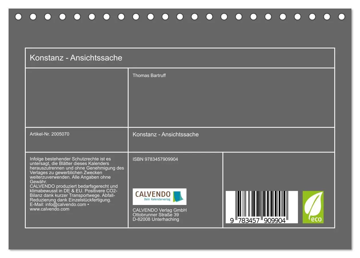 Bild: 9783457909904 | Konstanz - Ansichtssache (Tischkalender 2026 DIN A5 quer), CALVENDO...