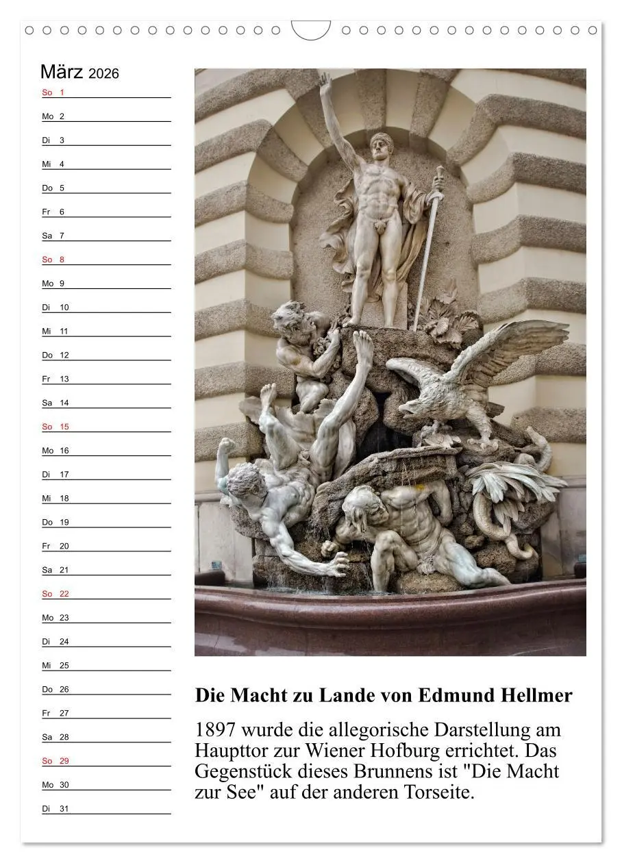 Bild: 9783516309904 | Brunnenkunst in Wien (Wandkalender 2026 DIN A3 hoch), CALVENDO...