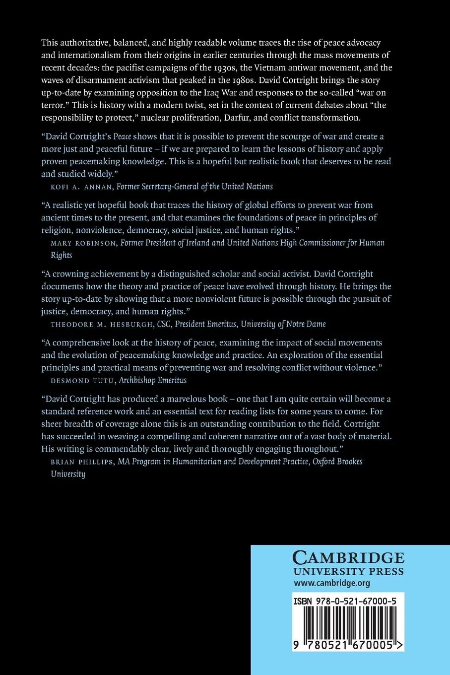 Rückseite: 9780521670005 | Peace | David Cortright | Taschenbuch | Englisch | 2015