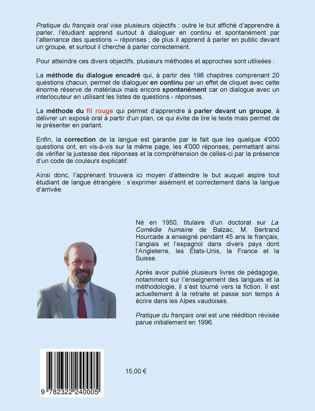 Rückseite: 9782322240005 | Pratique de français oral | Remise en questions | Bertrand Hourcade
