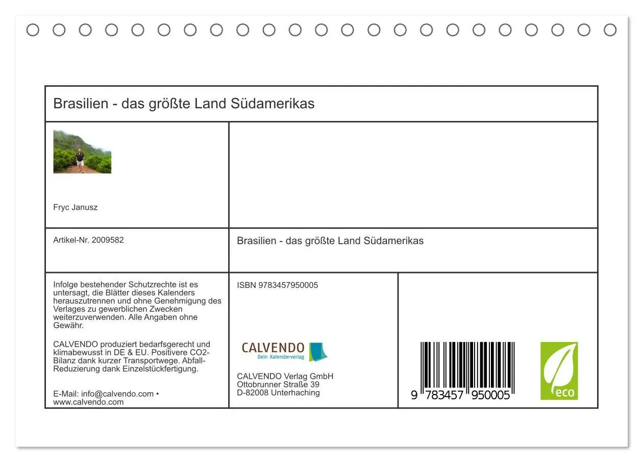 Bild: 9783457950005 | Brasilien - das größte Land Südamerikas (Tischkalender 2026 DIN A5...