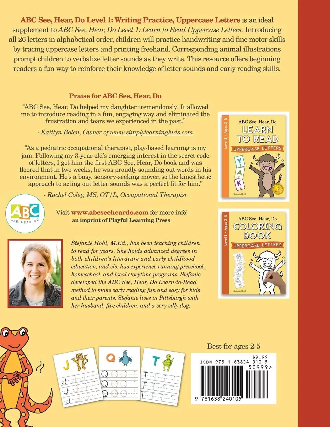 Rückseite: 9781638240105 | ABC See, Hear, Do Level 1 | Writing Practice, Uppercase Letters | Hohl