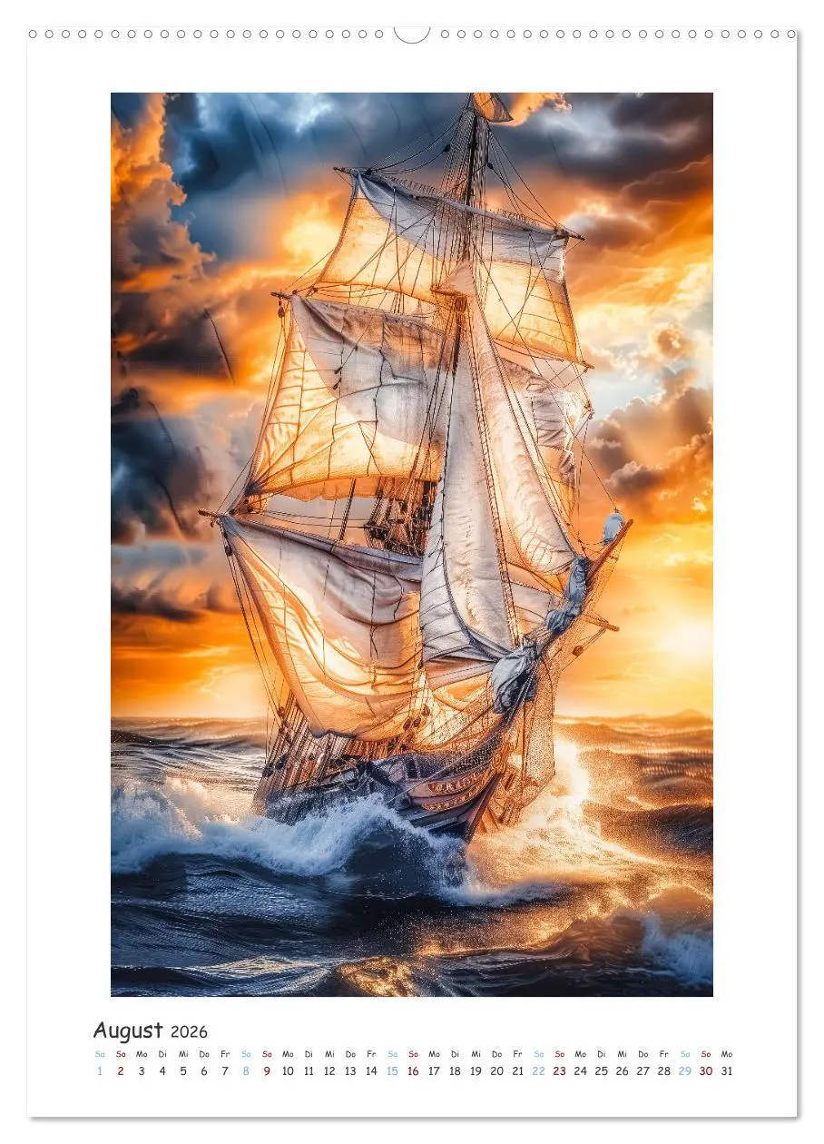 Bild: 9783516270105 | Segelnde Schönheit (Wandkalender 2026 DIN A2 hoch), CALVENDO...