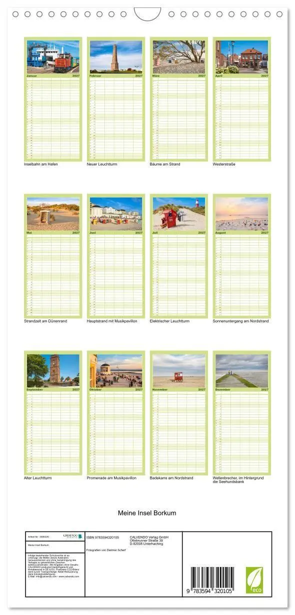 Bild: 9783594320105 | Familienplaner 2027 - Meine Insel Borkum mit 5 Spalten...