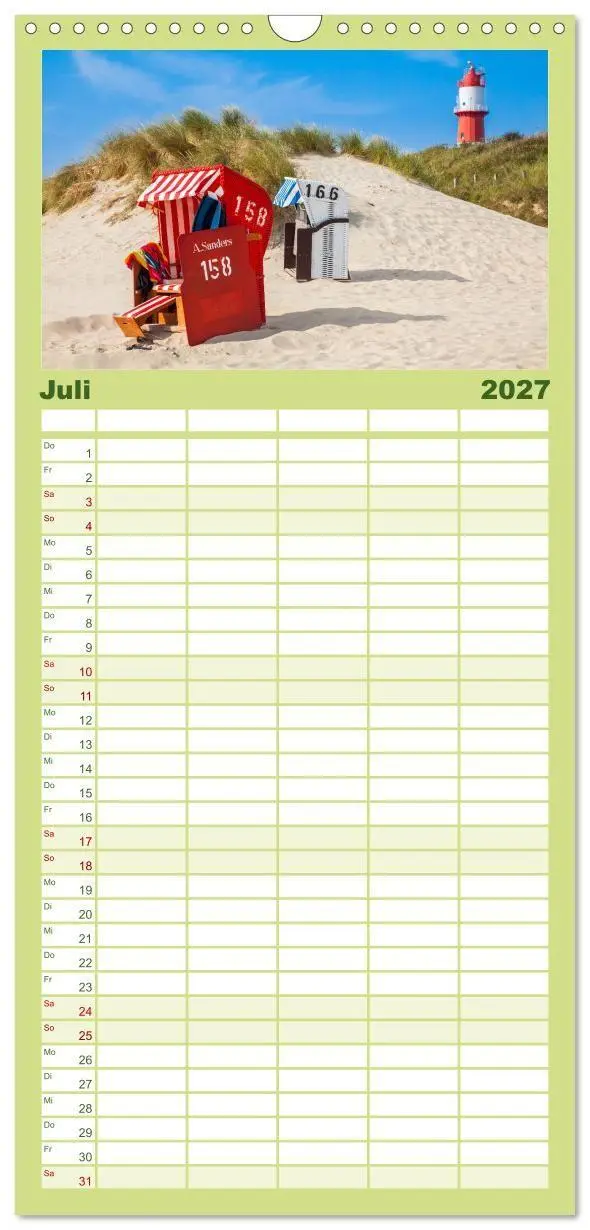 Bild: 9783594320105 | Familienplaner 2027 - Meine Insel Borkum mit 5 Spalten...