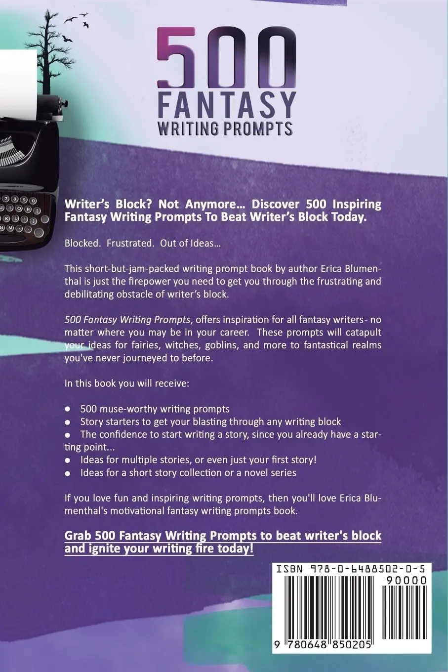 Rückseite: 9780648850205 | 500 Fantasy Writing Prompts | Erica Blumenthal | Taschenbuch | 2020