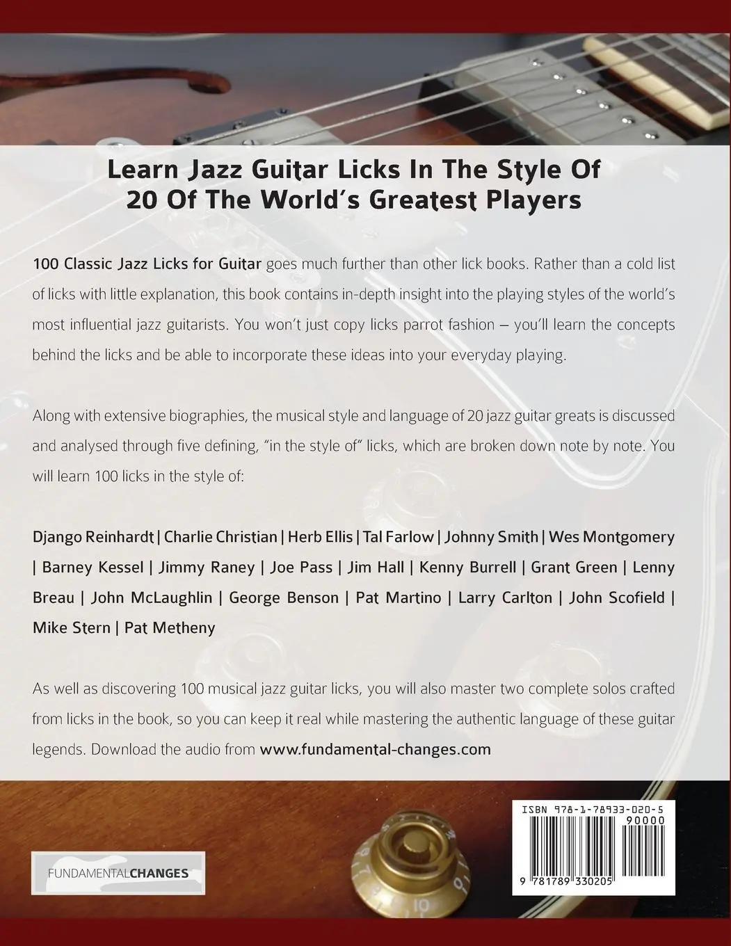 Rückseite: 9781789330205 | 100 Classic Jazz Licks for Guitar | Joseph Alexander | Taschenbuch