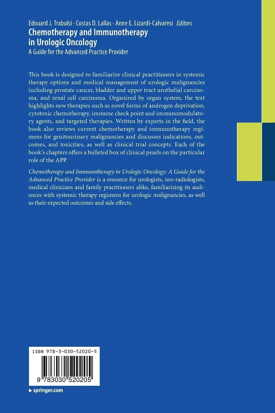 Rückseite: 9783030520205 | Chemotherapy and Immunotherapy in Urologic Oncology | Trabulsi (u. a.)