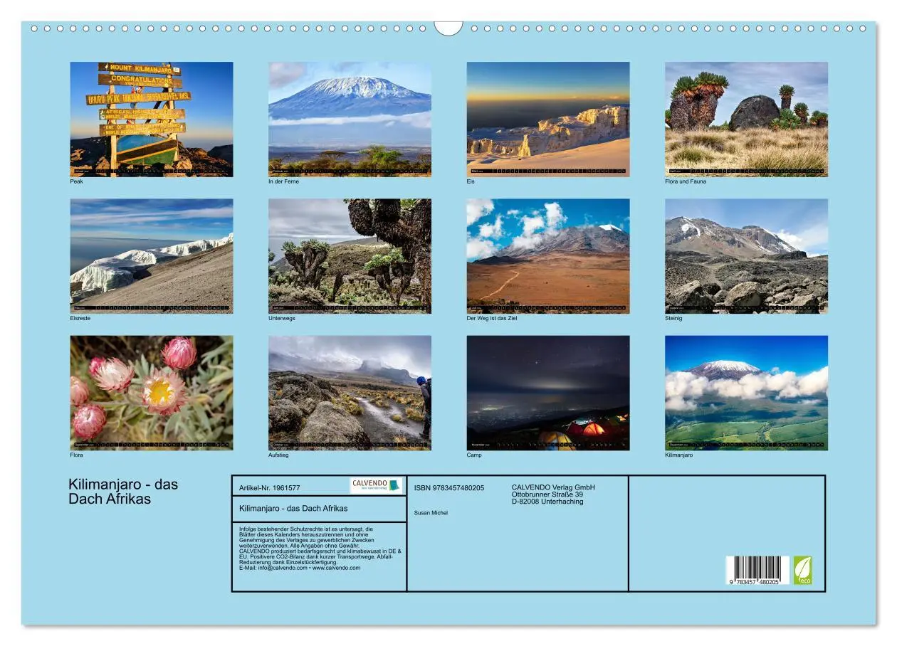 Bild: 9783457480205 | Kilimanjaro - das Dach Afrikas (Wandkalender 2026 DIN A2 quer),...