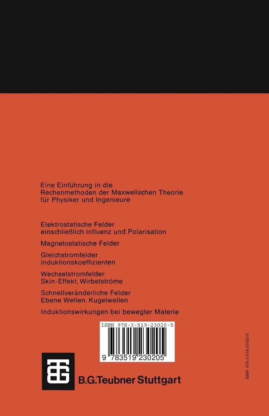Rückseite: 9783519230205 | Elektromagnetische Felder | Günter Lautz | Taschenbuch | 184 S. | 1985