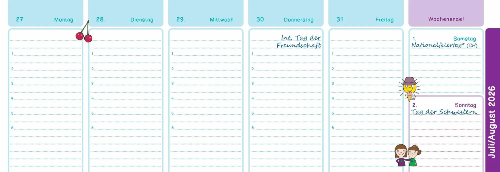 Bild: 9783834670205 | Der Wochen-Tischkalender für das Schuljahr 2026/2027 | Anja Boretzki