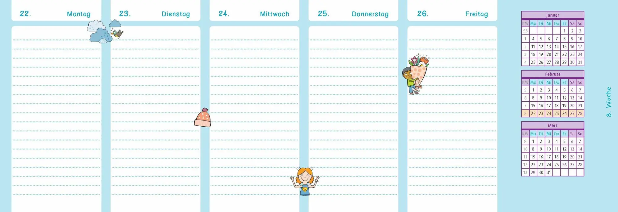 Bild: 9783834670205 | Der Wochen-Tischkalender für das Schuljahr 2026/2027 | Anja Boretzki
