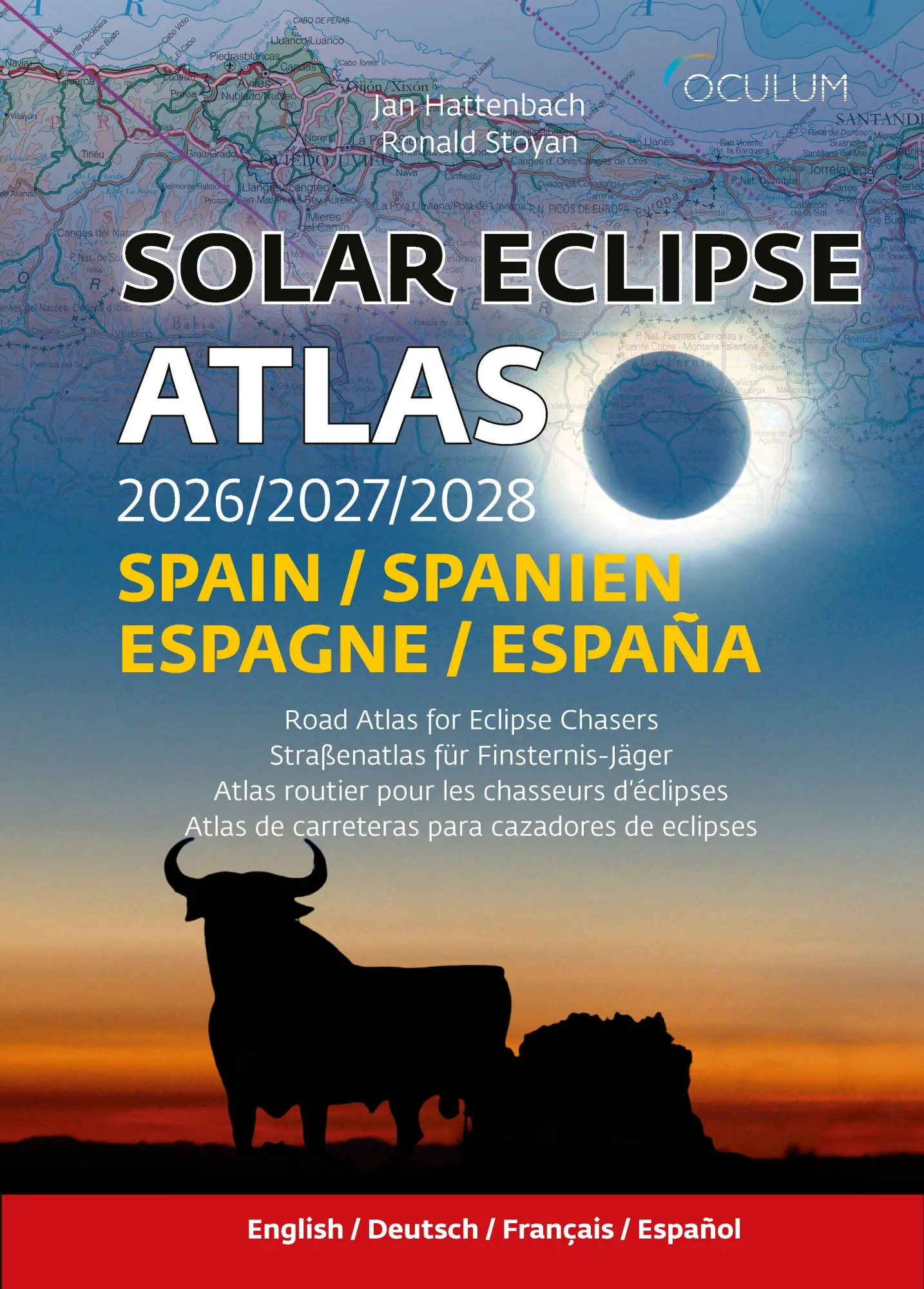 Cover: 9783949370205 | Solar Eclipse Atlas 2026/2027/2028 | Jan Hattenbach (u. a.) | Buch