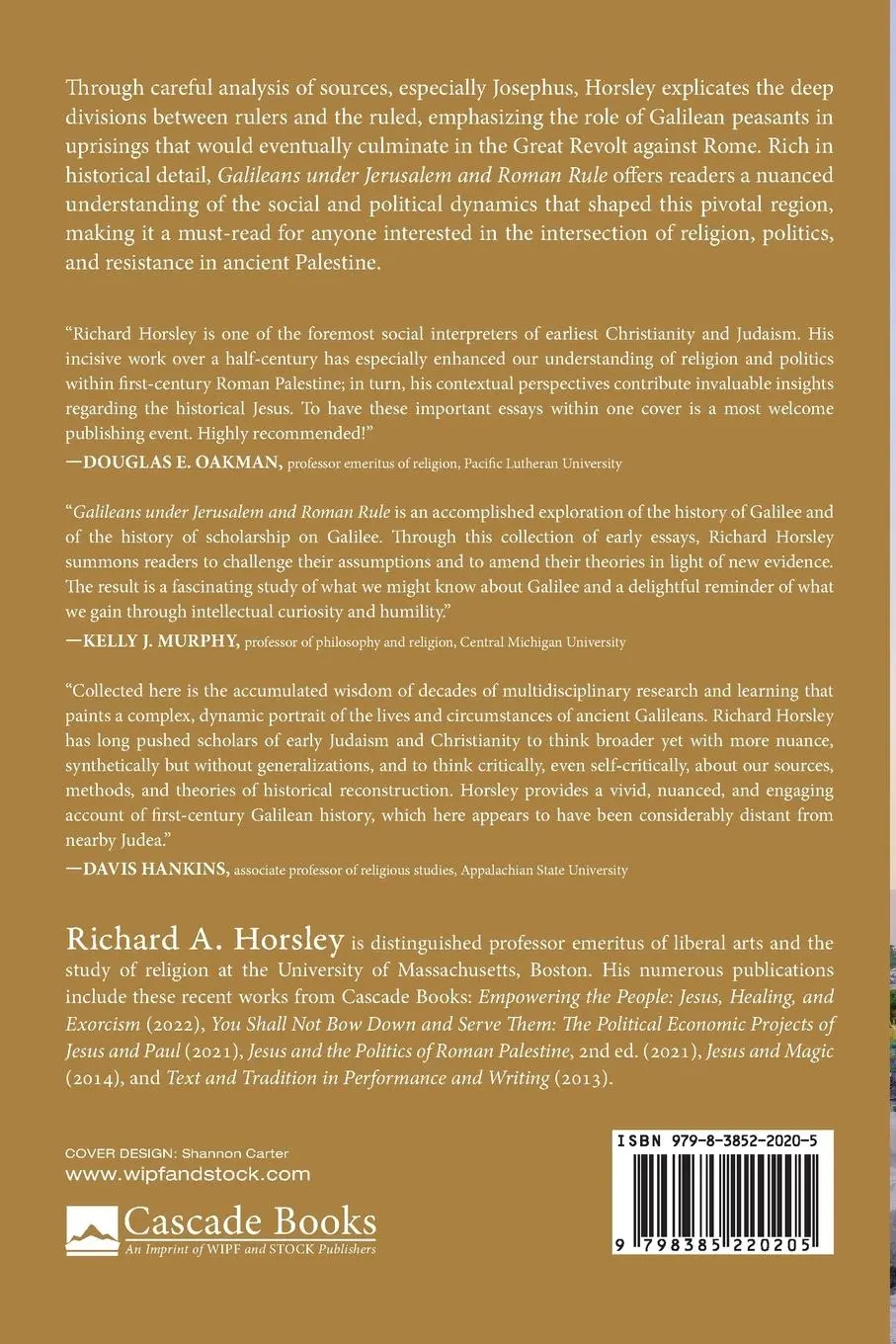 Rückseite: 9798385220205 | Galileans under Jerusalem and Roman Rule | Richard A Horsley | Buch