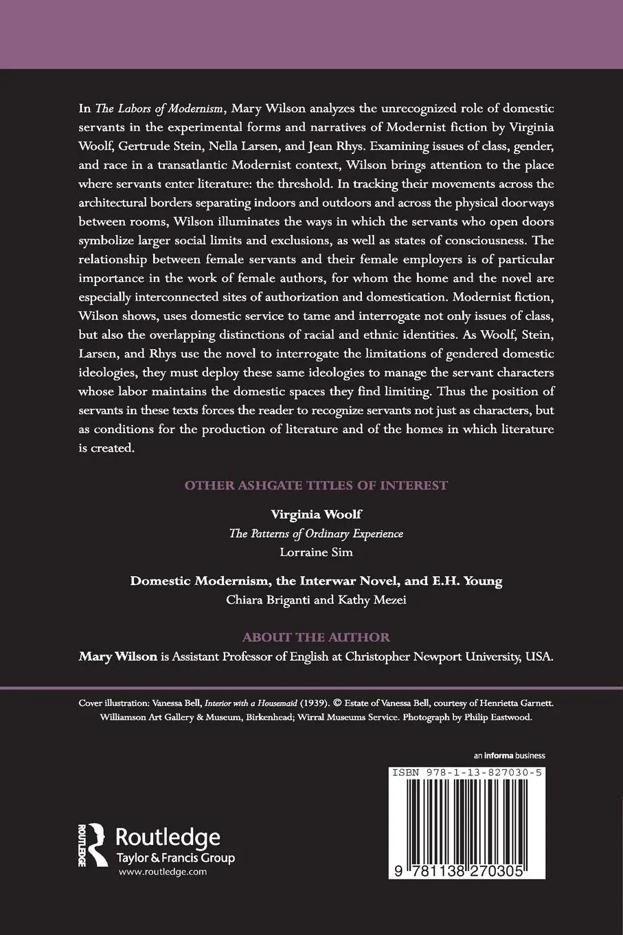 Rückseite: 9781138270305 | The Labors of Modernism | Mary Wilson | Taschenbuch | Englisch | 2016