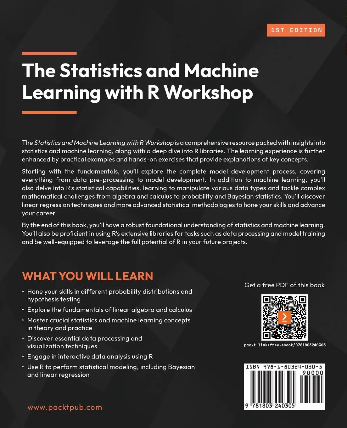 Rückseite: 9781803240305 | The Statistics and Machine Learning with R Workshop | Liu Peng | Buch