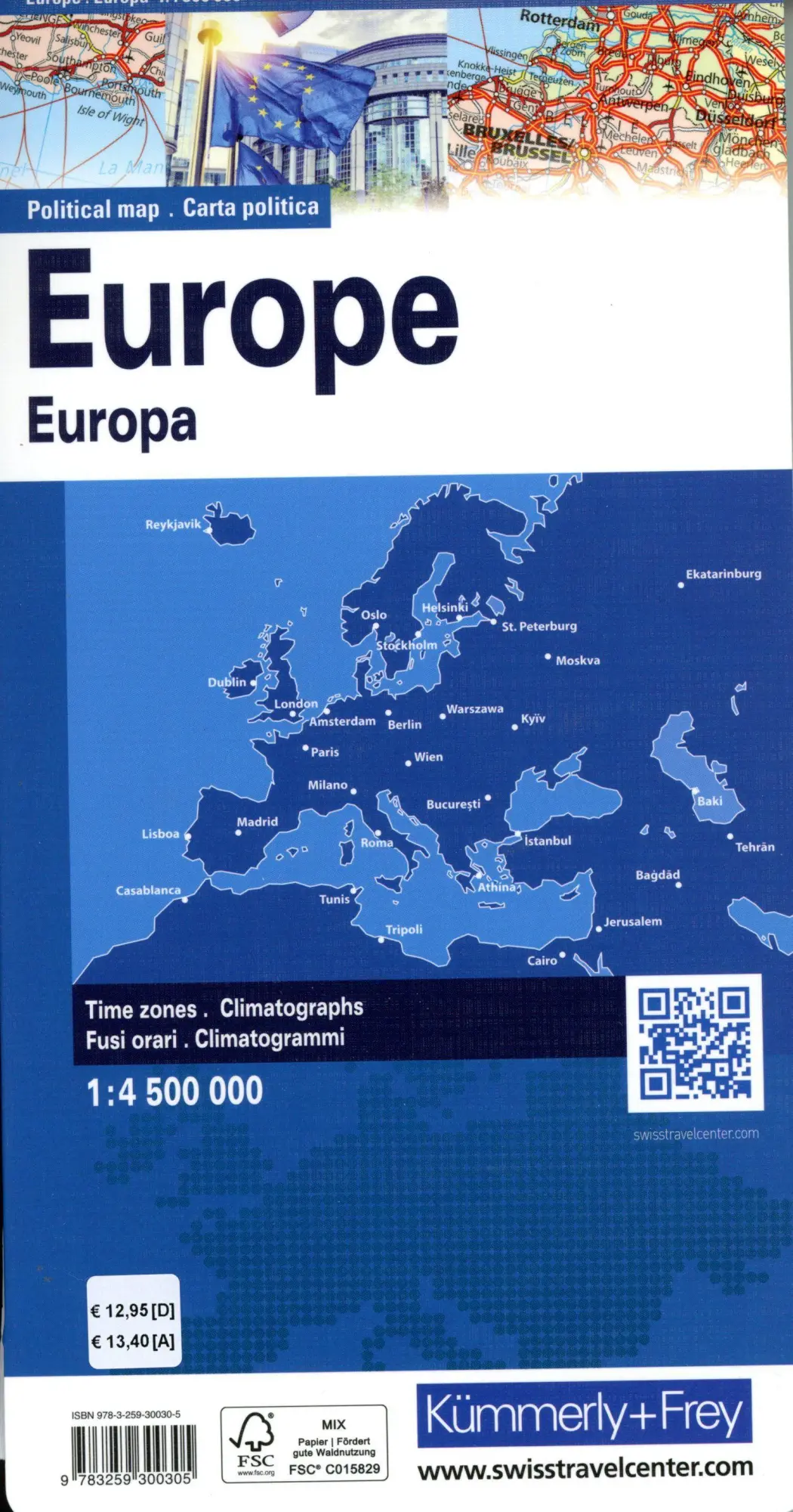 Bild: 9783259300305 | Kümmerly+Frey Welt- und Kontinentkarte Europakarte politisch 1:4,5...