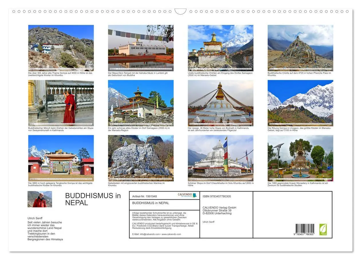 Bild: 9783457780305 | BUDDHISMUS in NEPAL (Wandkalender 2026 DIN A2 quer), CALVENDO...
