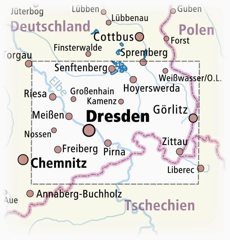 Bild: 9783747300305 | Dresden, Oberlausitz, Sächsische Schweiz 1:180 000 | (Land-)Karte