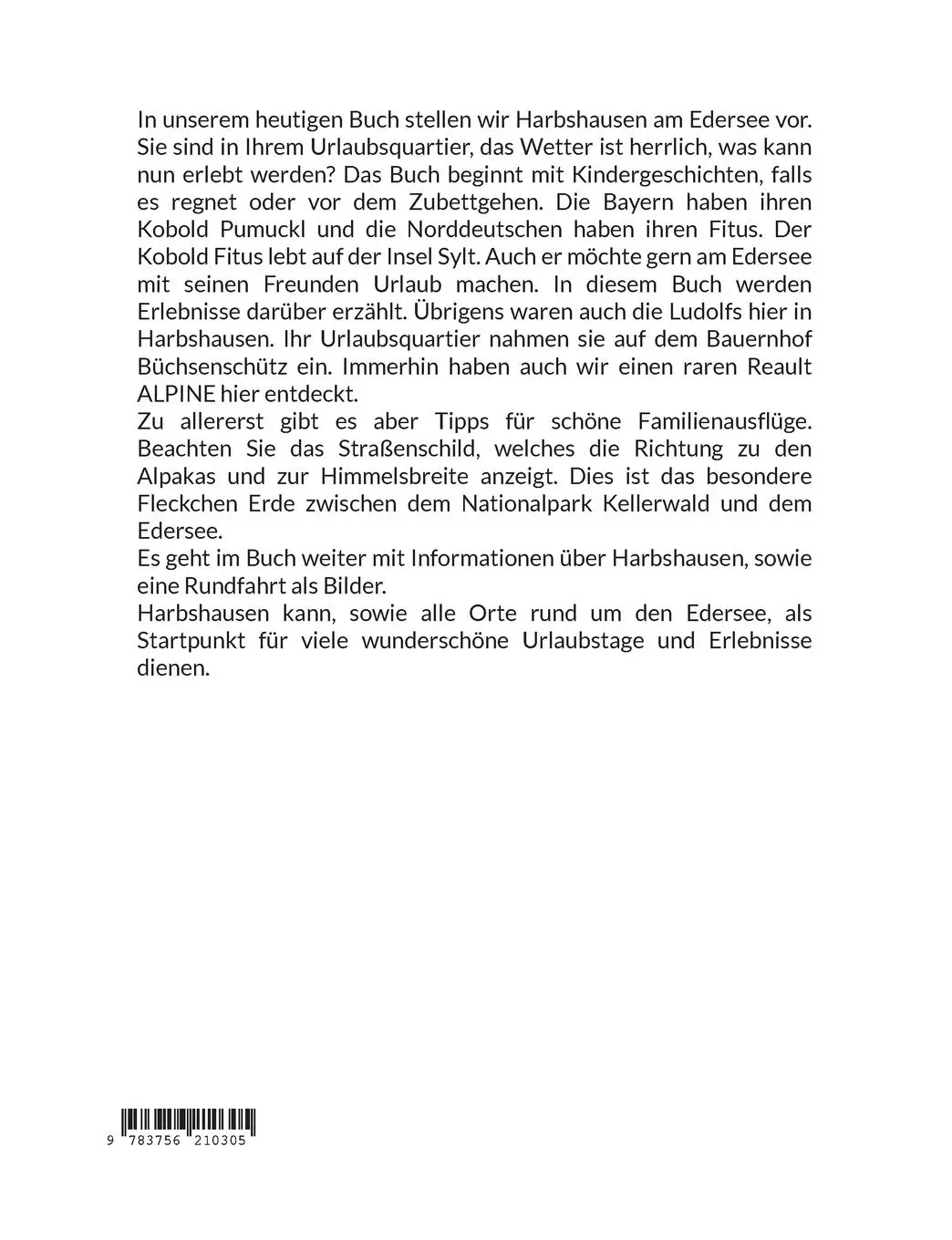 Rückseite: 9783756210305 | Wir lieben Harbshausen am Edersee | Renate Sültz (u. a.) | Taschenbuch