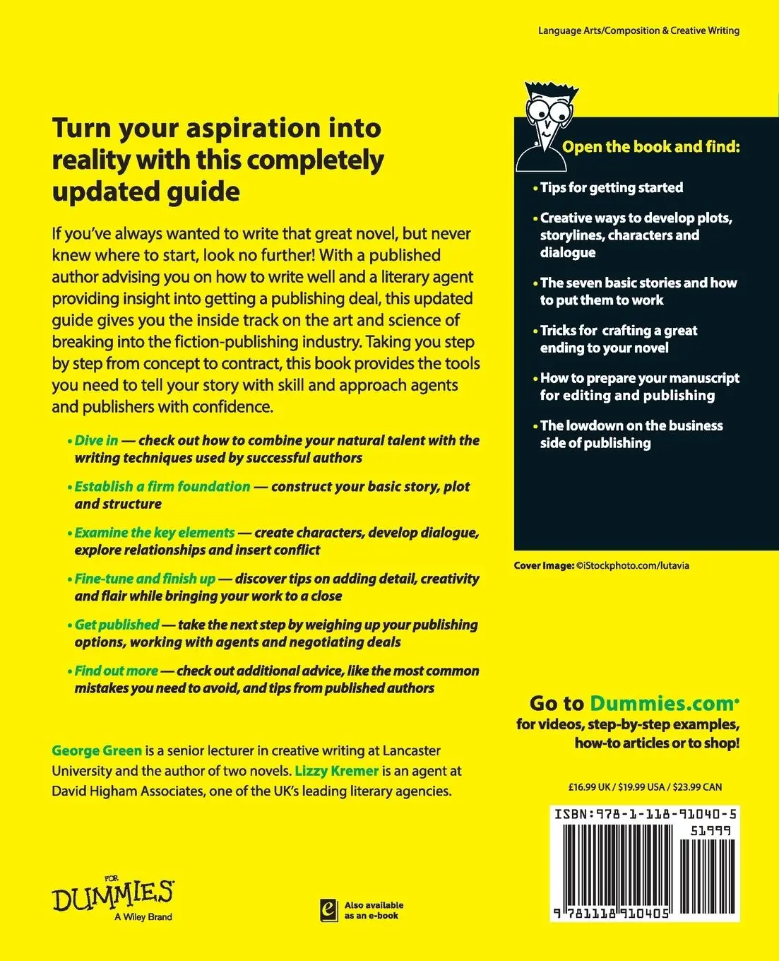 Rückseite: 9781118910405 | Writing a Novel and Getting Published for Dummies UK | Green (u. a.)