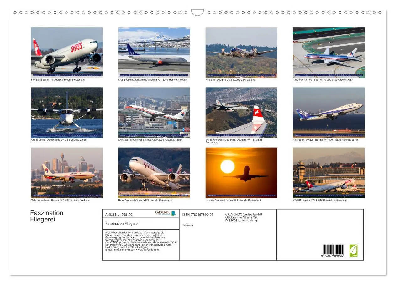 Bild: 9783457840405 | Faszination Fliegerei (Wandkalender 2026 DIN A2 quer), CALVENDO...