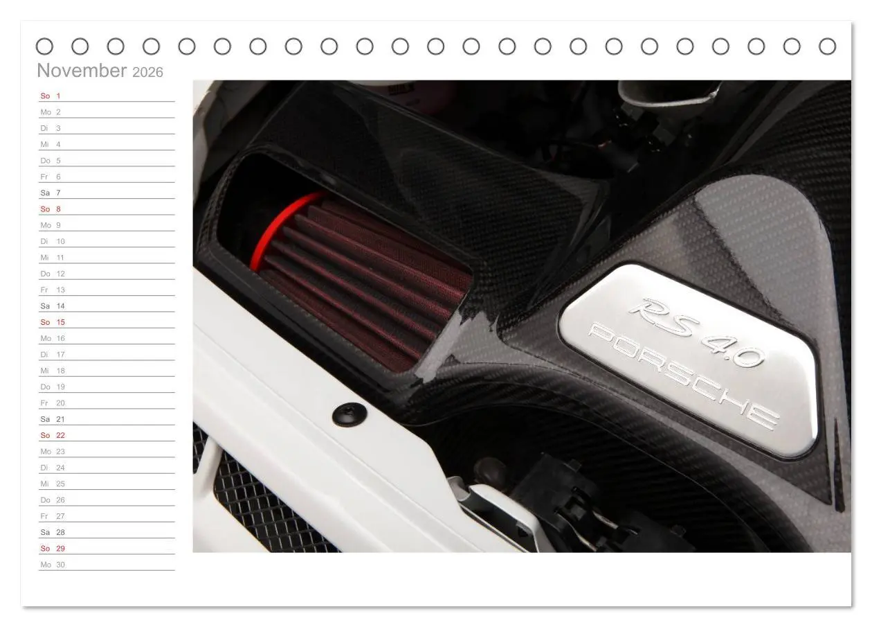 Bild: 9783516000405 | Porsche GT3RS 4,0 (Tischkalender 2026 DIN A5 quer), CALVENDO...