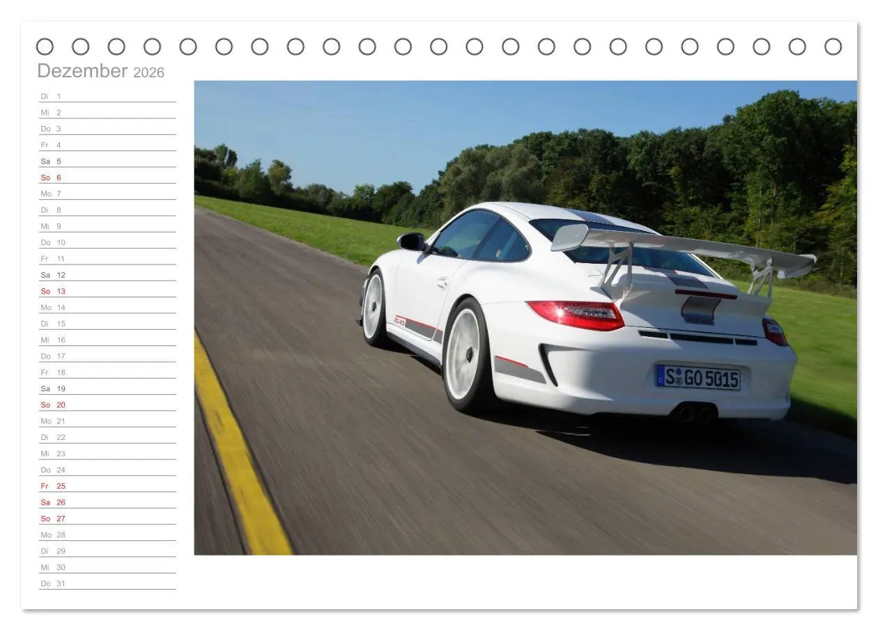 Bild: 9783516000405 | Porsche GT3RS 4,0 (Tischkalender 2026 DIN A5 quer), CALVENDO...