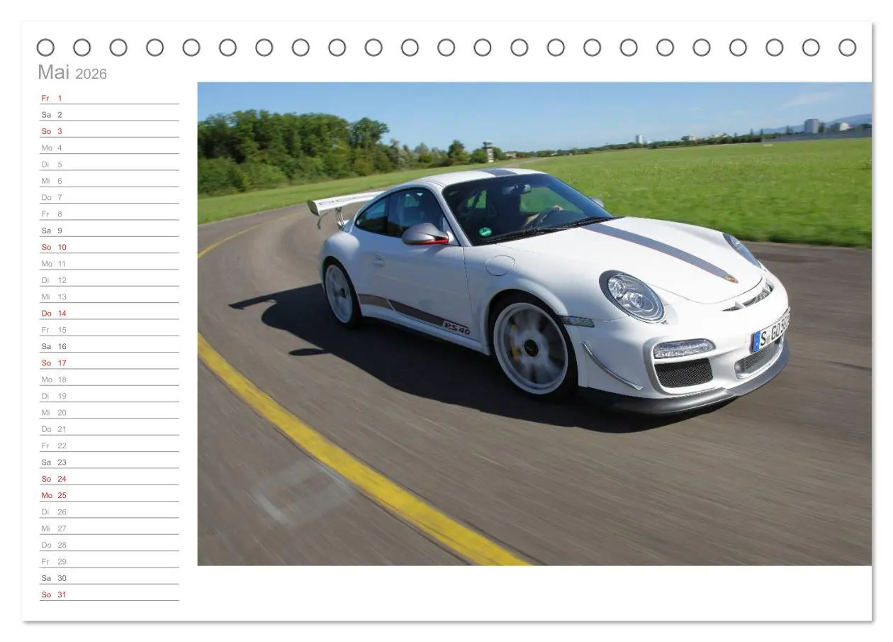 Bild: 9783516000405 | Porsche GT3RS 4,0 (Tischkalender 2026 DIN A5 quer), CALVENDO...