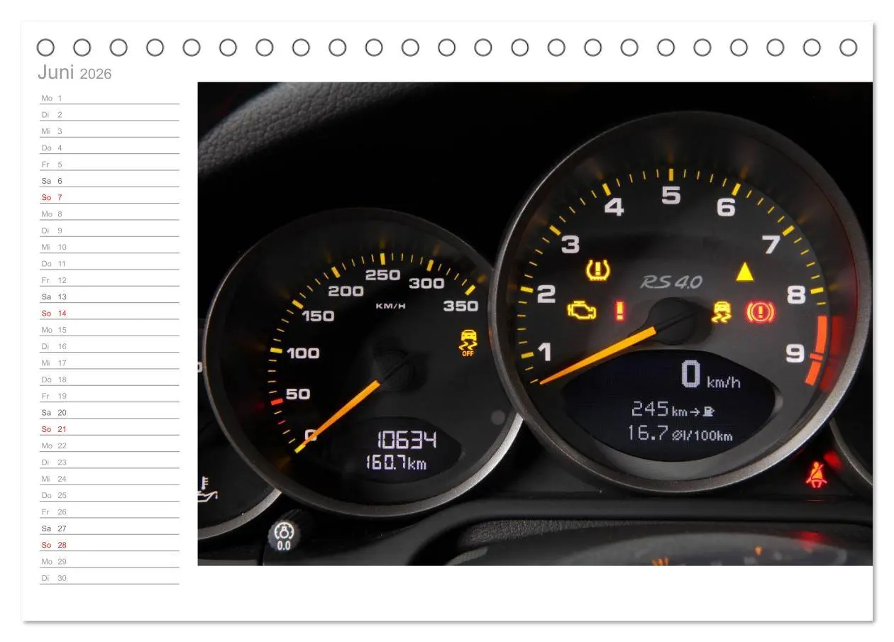 Bild: 9783516000405 | Porsche GT3RS 4,0 (Tischkalender 2026 DIN A5 quer), CALVENDO...