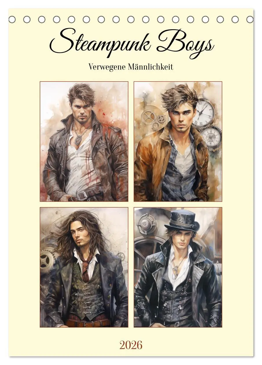 Cover: 9783516310405 | Steampunk Boys. Verwegene Männlichkeit (Tischkalender 2026 DIN A5...