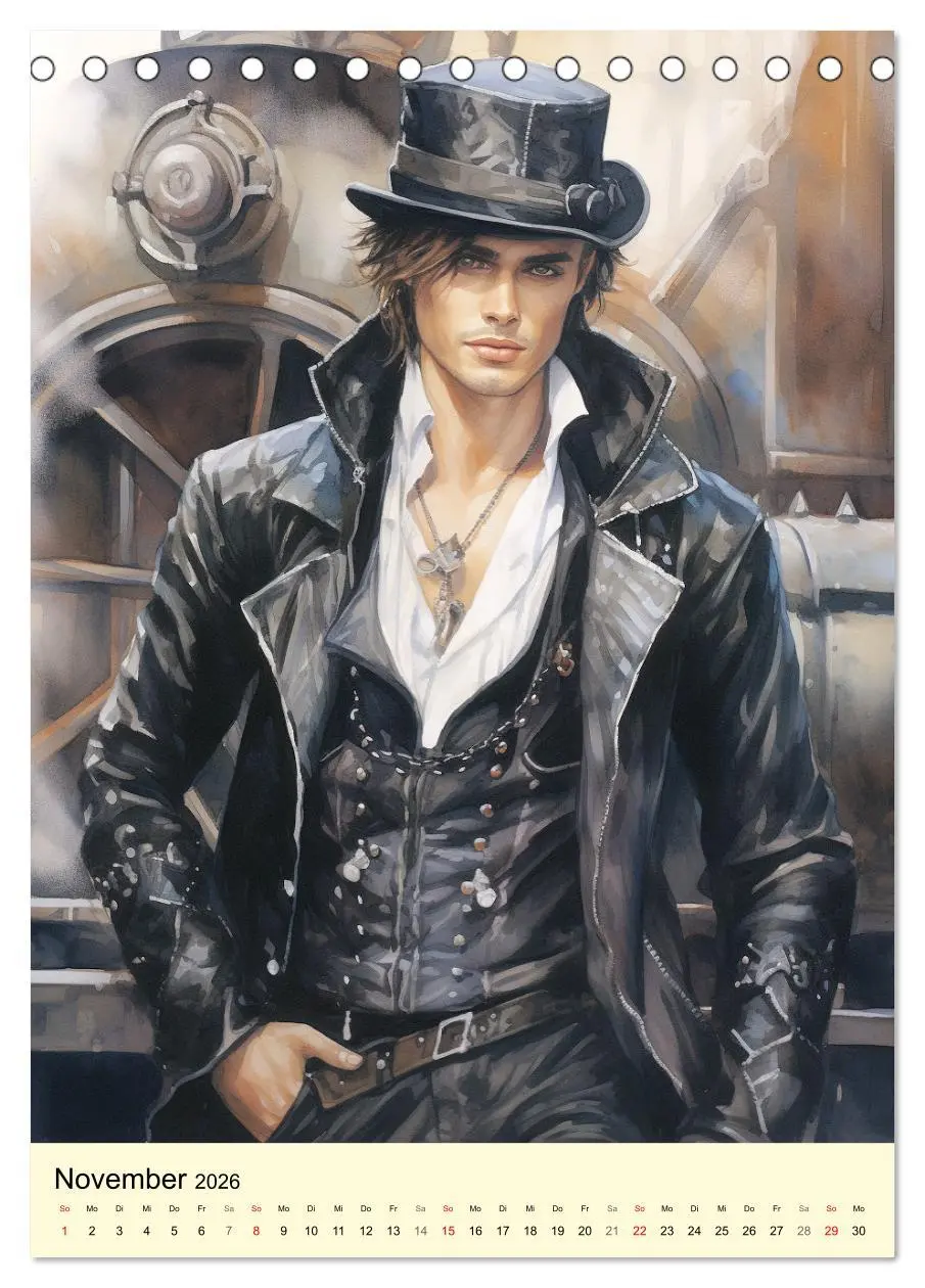 Bild: 9783516310405 | Steampunk Boys. Verwegene Männlichkeit (Tischkalender 2026 DIN A5...