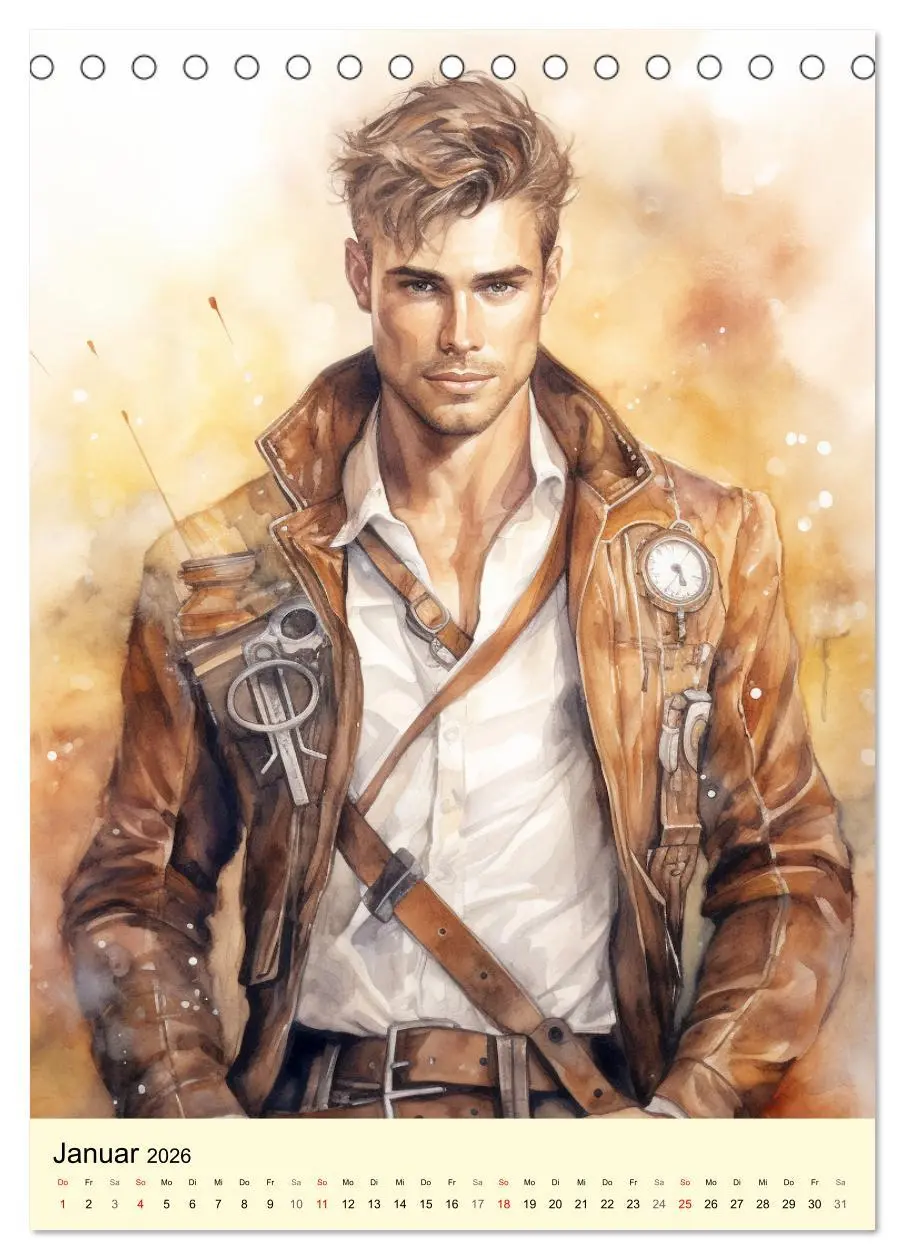 Bild: 9783516310405 | Steampunk Boys. Verwegene Männlichkeit (Tischkalender 2026 DIN A5...