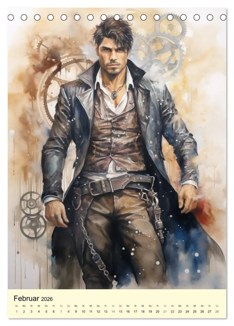 Bild: 9783516310405 | Steampunk Boys. Verwegene Männlichkeit (Tischkalender 2026 DIN A5...