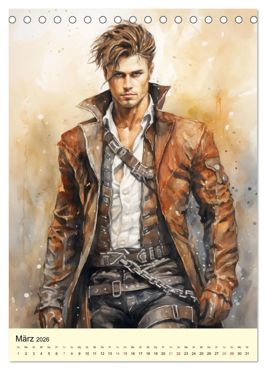 Bild: 9783516310405 | Steampunk Boys. Verwegene Männlichkeit (Tischkalender 2026 DIN A5...