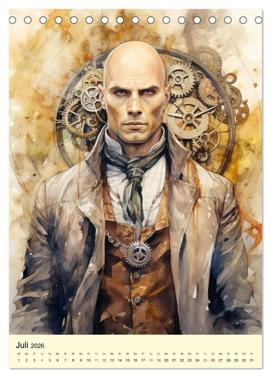 Bild: 9783516310405 | Steampunk Boys. Verwegene Männlichkeit (Tischkalender 2026 DIN A5...
