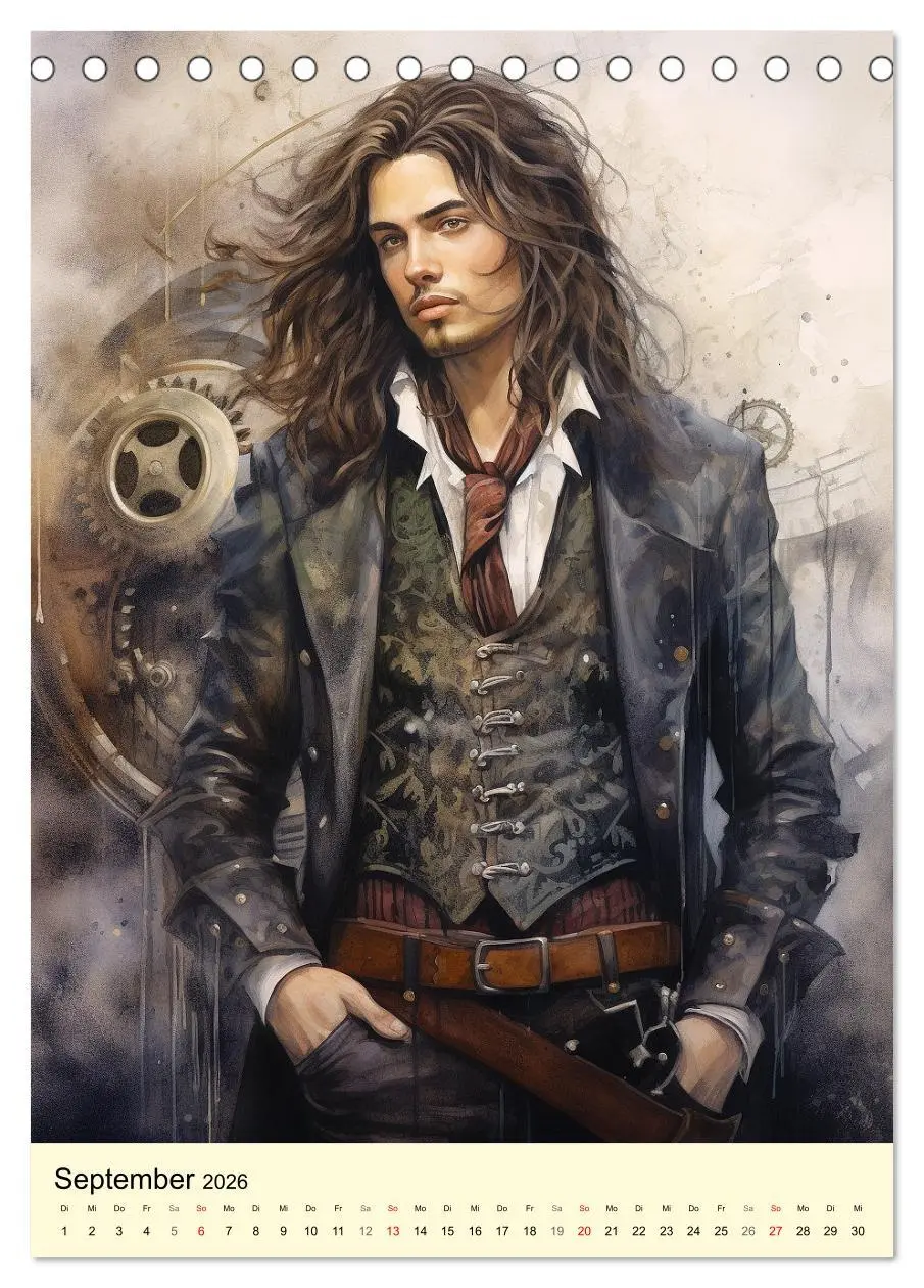 Bild: 9783516310405 | Steampunk Boys. Verwegene Männlichkeit (Tischkalender 2026 DIN A5...