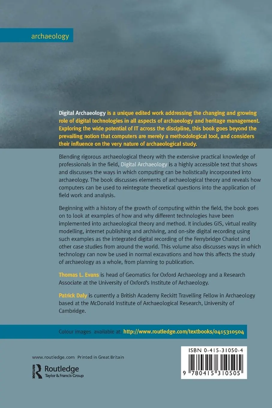 Rückseite: 9780415310505 | Digital Archaeology | Bridging Method and Theory | Daly (u. a.) | Buch