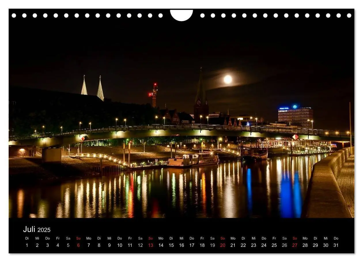 Bild: 9783435740505 | Bremen bei Nacht (Wandkalender 2025 DIN A4 quer), CALVENDO...