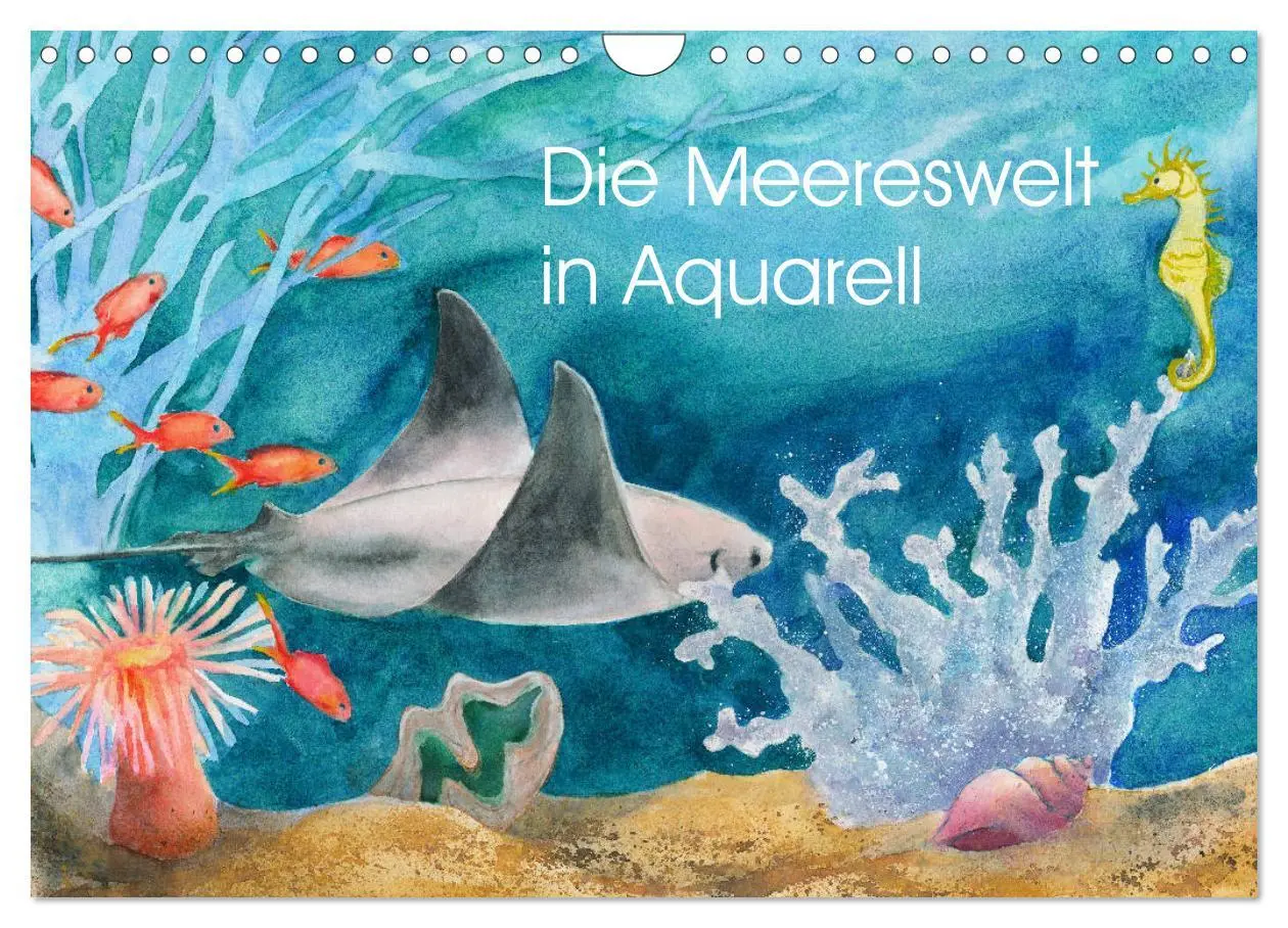 Cover: 9783457690505 | Die Meereswelt in Aquarell (Wandkalender 2026 DIN A4 quer),...