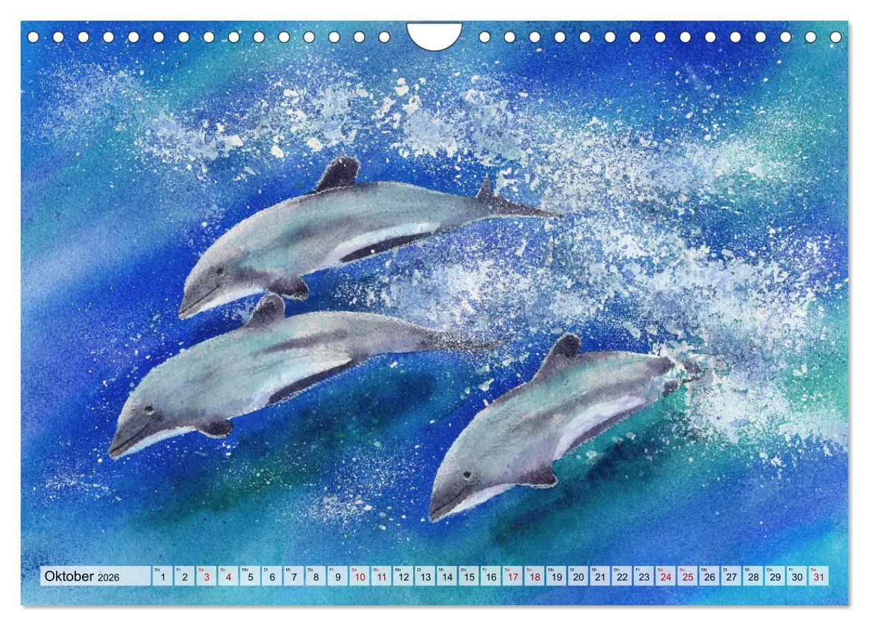 Bild: 9783457690505 | Die Meereswelt in Aquarell (Wandkalender 2026 DIN A4 quer),...