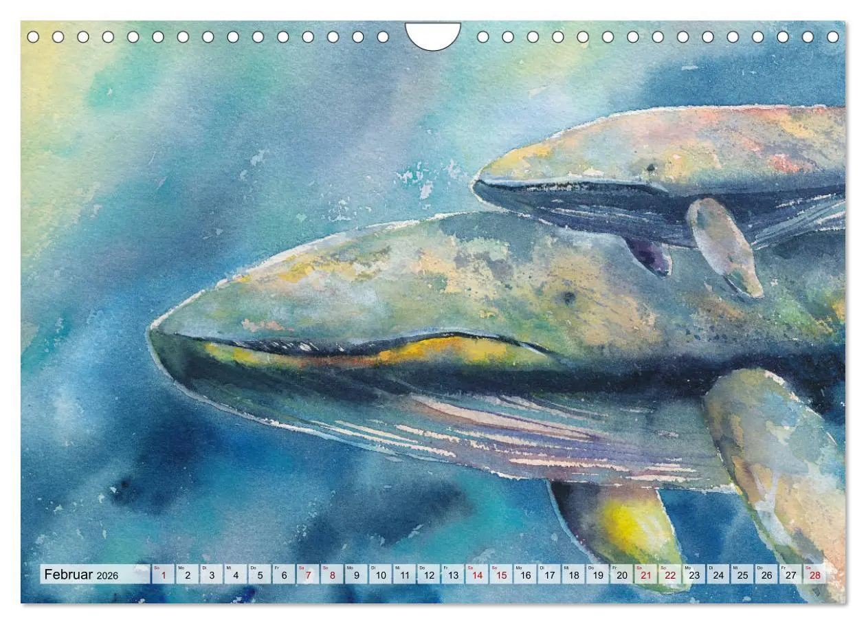 Bild: 9783457690505 | Die Meereswelt in Aquarell (Wandkalender 2026 DIN A4 quer),...