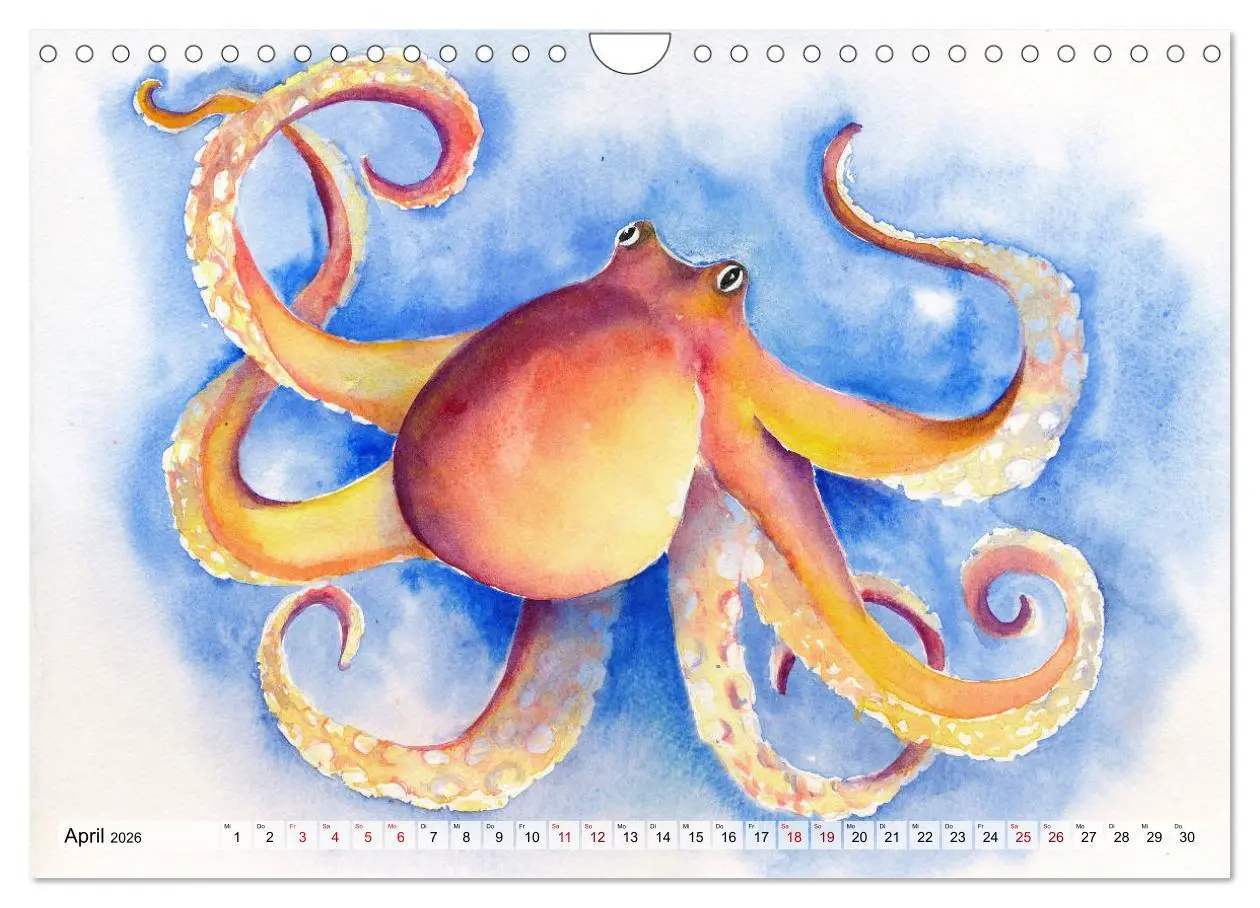 Bild: 9783457690505 | Die Meereswelt in Aquarell (Wandkalender 2026 DIN A4 quer),...