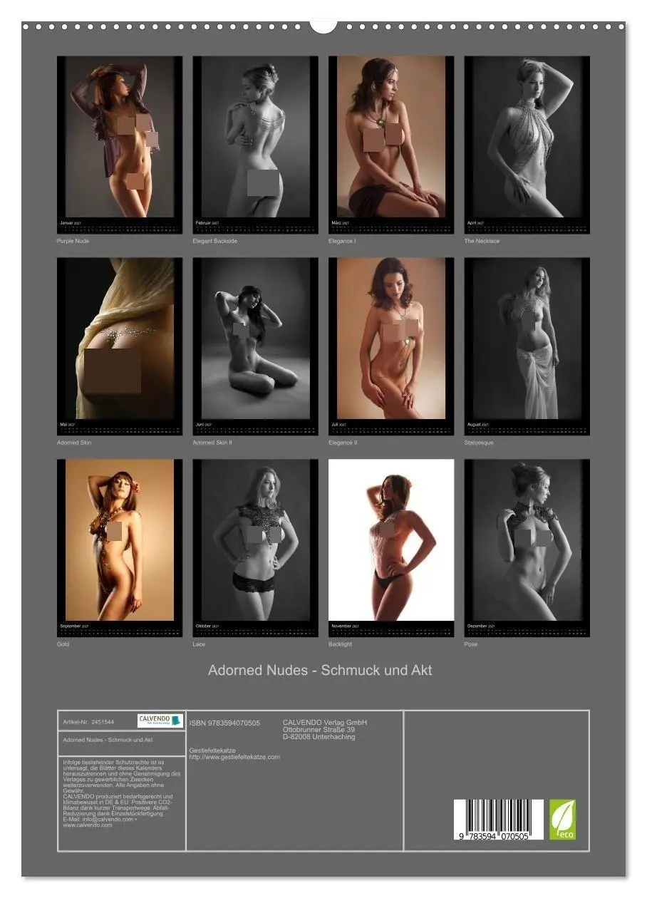 Bild: 9783594070505 | Adorned Nudes - Schmuck und Akt (hochwertiger Premium Wandkalender...